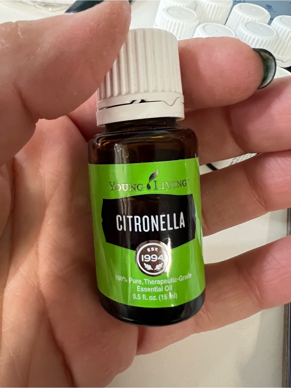 Young Living Citronella Essential Oil - Green and White Bottle